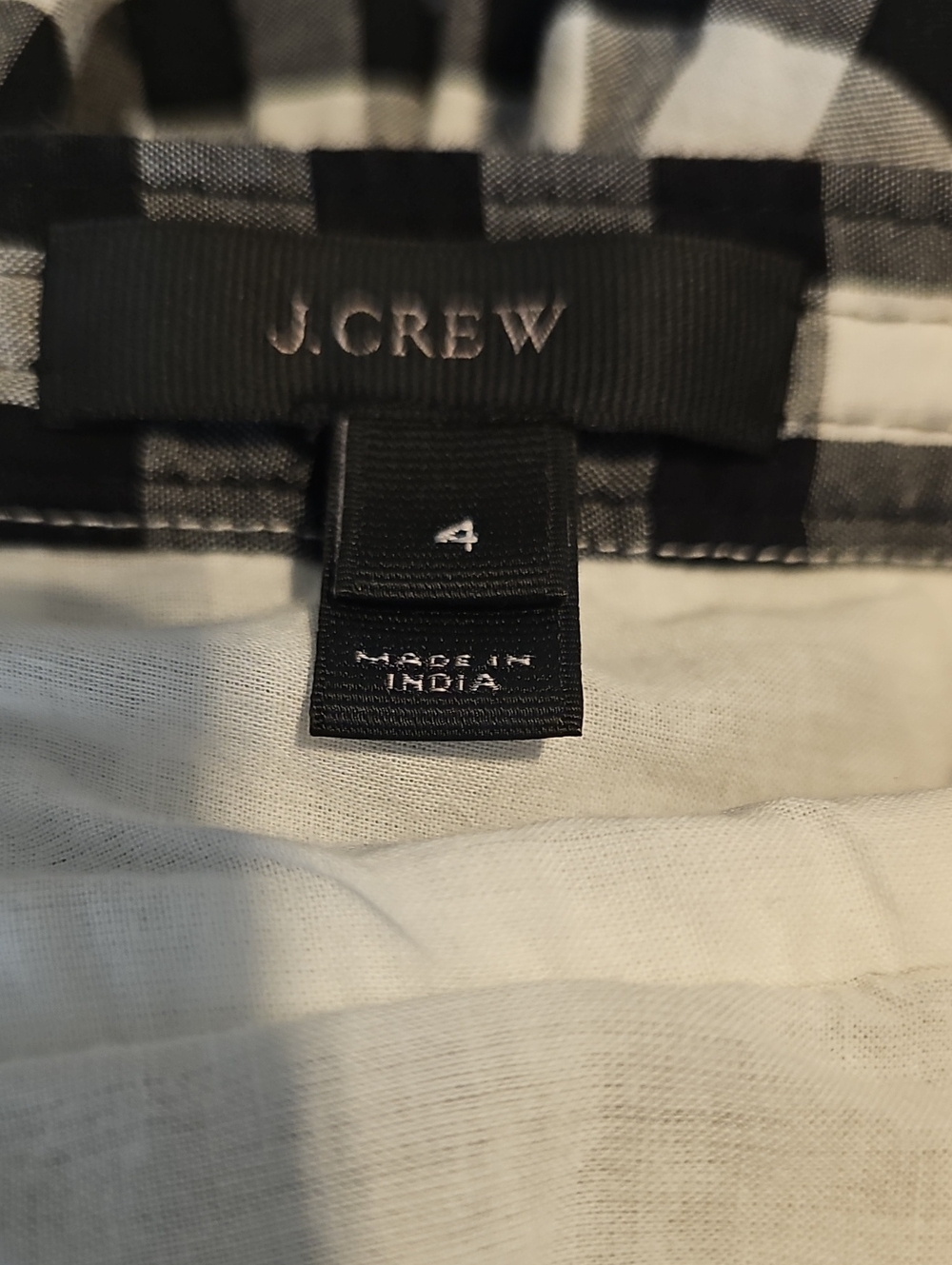 J. Crew Black and White Gingham Midi Sun Dress with Eyelet Hem Sz 4 - Picture 6 of 7